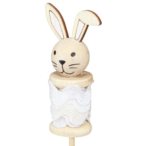 daiktų Flower Stick Rabbit Wood Natural, Ruda, Balta L32cm 8 vnt
