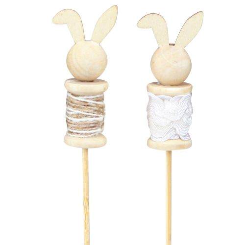 daiktų Flower Stick Rabbit Wood Natural, Ruda, Balta L32cm 8 vnt