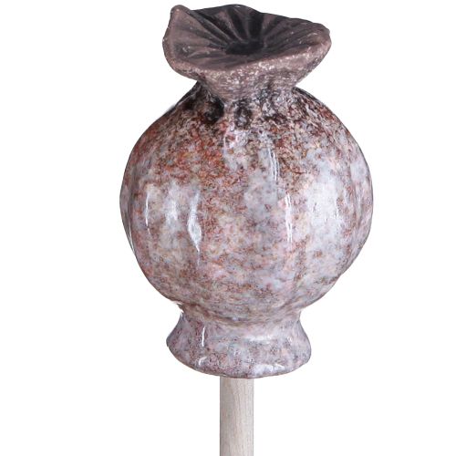 daiktų Gėlių kamštis medžio keraminė aguonų dekoracija 3 spalvos 35cm 6 vnt