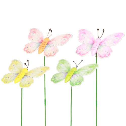 daiktų Gėlių kamštukas drugelis rožinis žalias oranžinis 8x5,5cm 16 vnt