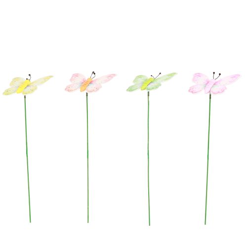 daiktų Gėlių kamštukas drugelis rožinis žalias oranžinis 8x5,5cm 16 vnt