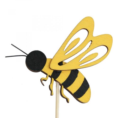 daiktų Flower plug bee deco plug medinis bičių papuošimas 7cm 12vnt