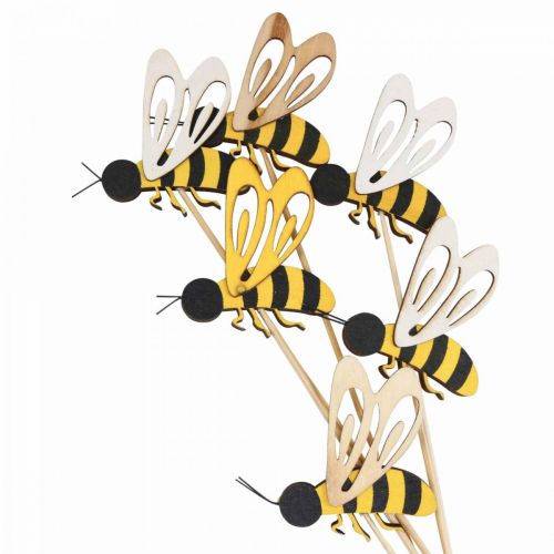 Flower plug bee deco plug medinis bičių papuošimas 7cm 12vnt