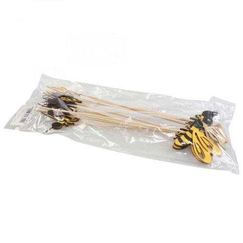 Floristik24 Flower plug bee deco plug medinis bičių papuošimas 7cm 12vnt