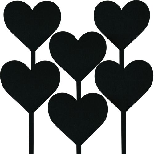Gėlių kamštukas širdelės dekoratyvinis kamštis medinis širdies kamštukas 9cm 6vnt