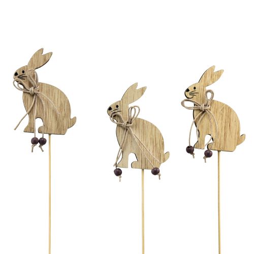 daiktų Gėlių kamštukas medinis Velykų zuikio papuošimas 8cm x 6cm 12 vnt