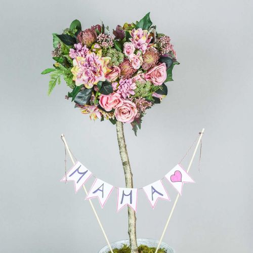 Floristik24 Puokštė jurginai ir protea, šilkinės gėlės, vasaros dekoracija L25cm