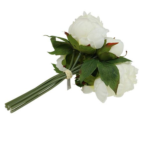 Floristik24 Bijūnų puokštė balta L30cm
