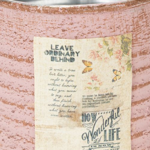 daiktų Dekoratyvinis skardinis apvalus sendintos rožės metalinis vazonas Ø8cm A7.5cm