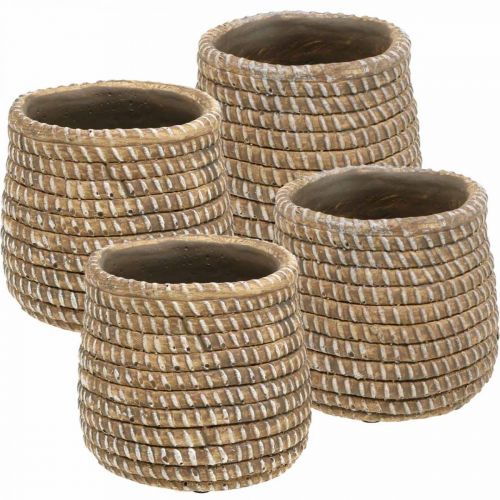 daiktų Boho gėlių vazonas pintas look vazonas keraminis Ø6cm H7.5cm 4vnt