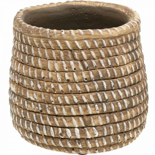 Floristik24 Boho gėlių vazonas pintas look vazonas keraminis Ø6cm H7.5cm 4vnt