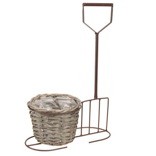 Floristik24 Gėlių vazonas sodo įrankis dekoratyvinis rudas Ø17,5cm H30cm