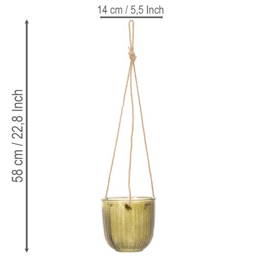 Stiklinis gėlių vazonas / pakabinamas žibintas, violetinis / žalias, 14 cm, 2 vnt. | Floristik24.lt