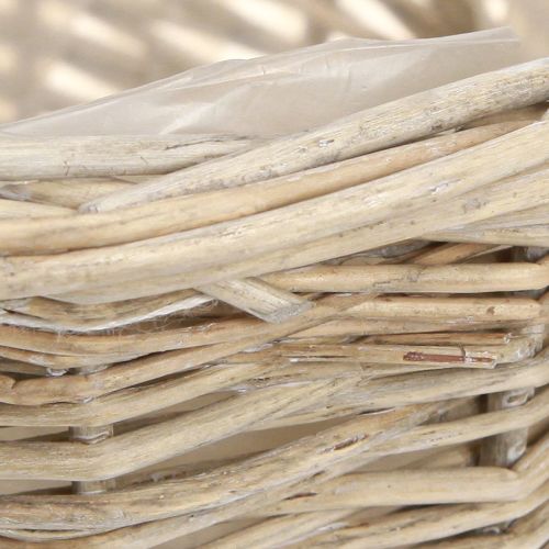 daiktų Gėlių vazono krepšelis gluosnis natūraliai pilkas baltas Ø20cm H16cm 2vnt