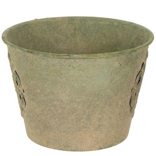daiktų Metalinis gėlių vazonas, žalias, vintažinis, Ø22cm–13,5cm, 3 vnt. rinkinys