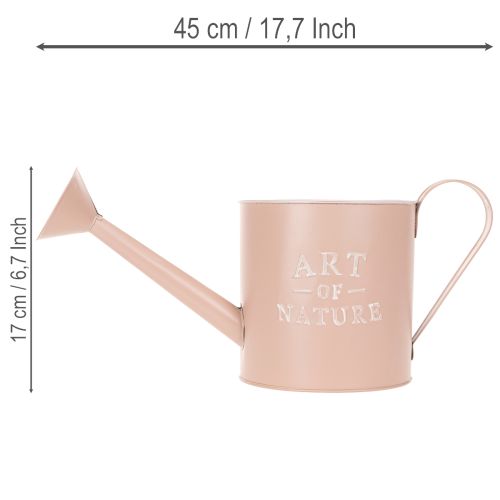 Vintažinis dekoratyvinis gėlių vazonas/laistytuvas, sendinto rožinio cinko spalvos, Ø16,5 cm, aukštis17 cm | Floristik24.lt