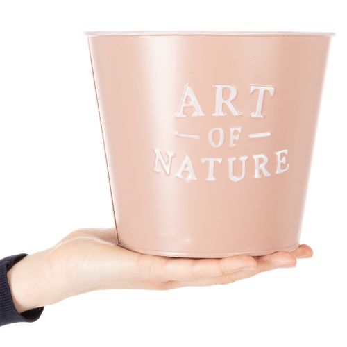 daiktų Cinko vazonas „Art of Nature“, sendintos rožės spalvos, Ø17,5 cm, aukštis 15 cm