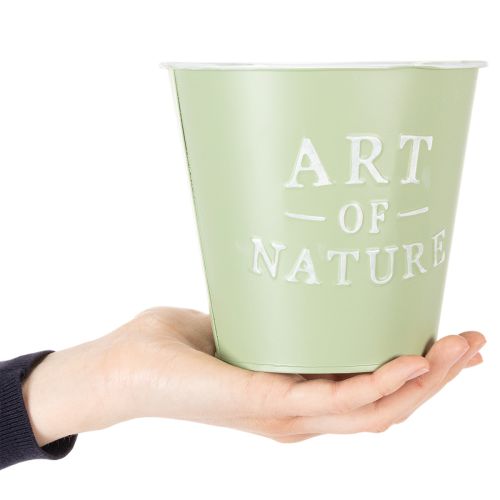 daiktų Cinko vazonas „Art of Nature“ mėtų žalios spalvos, Ø17,5 cm, aukštis15 cm