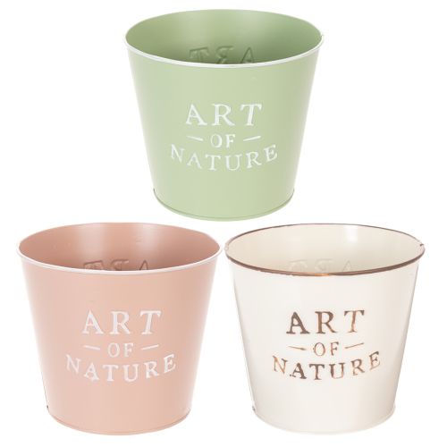 Apvalūs vazonėliai „Art of Nature“ 3 vnt. komplektas, pasteliniai, 17 cm pirkti | Floristik24.lt