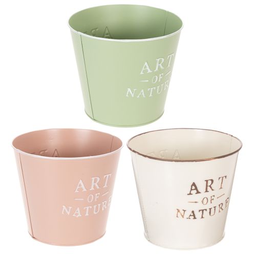 Apvalūs vazonėliai „Art of Nature“ 3 vnt. komplektas, pasteliniai, 17 cm | Floristik24.lt
