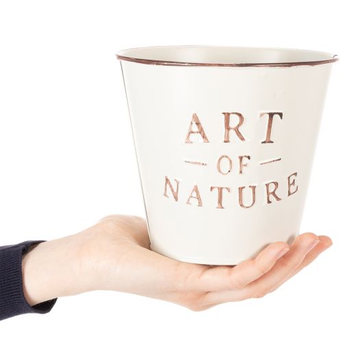 daiktų Cinko vazonas, kreminės spalvos, Ø15cm, aukštis13.5cm