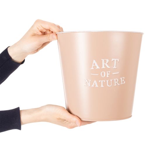 daiktų Cinko vazonas, metalinis vazonas, sendintos rožės spalvos, Ø22 cm, aukštis 21 cm