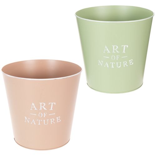 Apvalūs metaliniai vazonai „Art of Nature“ dekoracijoms ir augalams, 22 cm, 2 vnt.