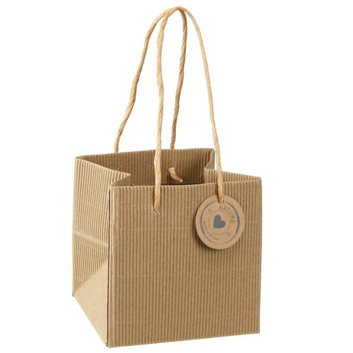 Floristik24 Gėlių vazonas iš popieriaus rumbuotas folija 12x12cm 8 vnt