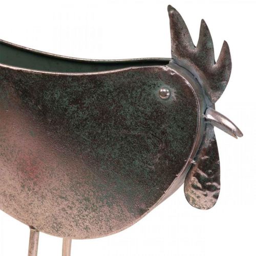 daiktų Gėlių vazonas Chicken Metal Bird Metallic Rosé 51×16×37cm