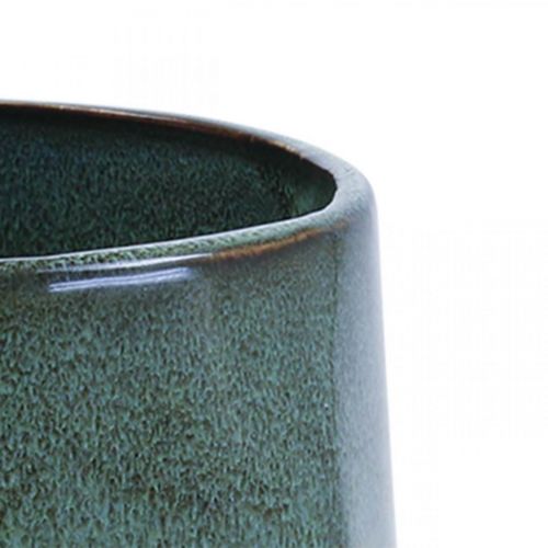 daiktų Gėlių vazonas keraminis vazonas žalias šešiakampis Ø10cm H9cm