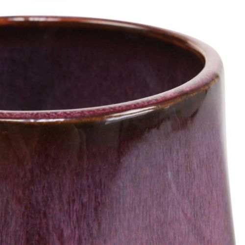 Floristik24 Gėlių vazonas Keraminis vazonas Raudonas Šešiakampis Ø18cm H15cm