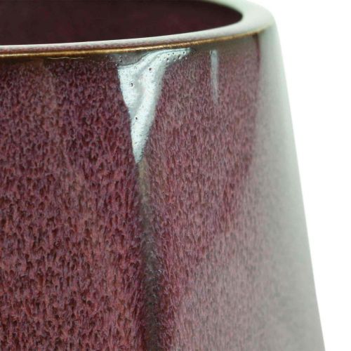 Floristik24 Gėlių vazonas Keraminis vazonas Raudonas Šešiakampis Ø14cm H12cm