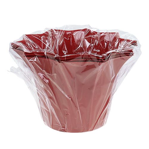 Floristik24 Gėlių vazonas plastikinis Ø14cm raudonas 10vnt