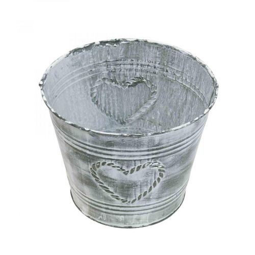 Floristik24 Gėlių vazonas nuskuręs prašmatnus vazonas metalinė širdelė Ø17cm H13,5cm