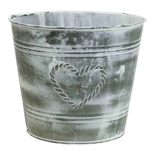 Floristik24 Vazonas Shabby Chic metalinė širdelė Ø17,5cm H15,5cm