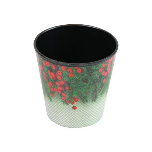 Floristik24 Gėlių vazonas Kalėdų vazono kibiras Ilex Ø11cm H10,5cm
