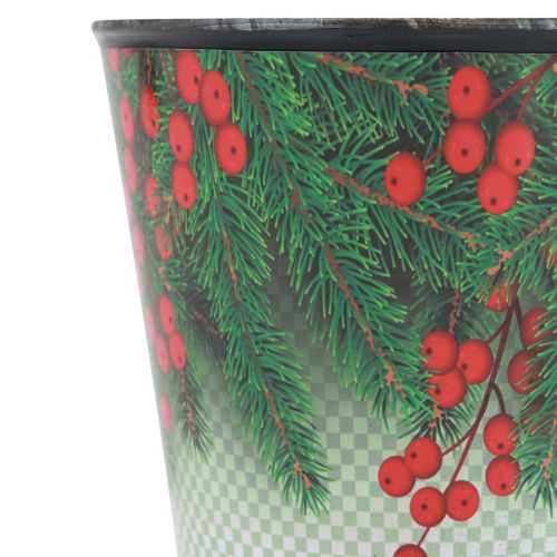 Floristik24 Gėlių vazonas Kalėdų vazono kibiras Ilex Ø11cm H10,5cm