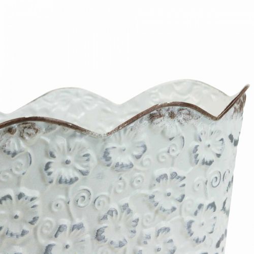 Floristik24 Augalų dubuo baltas metalinis vazonėlis 26×14×12,5 cm