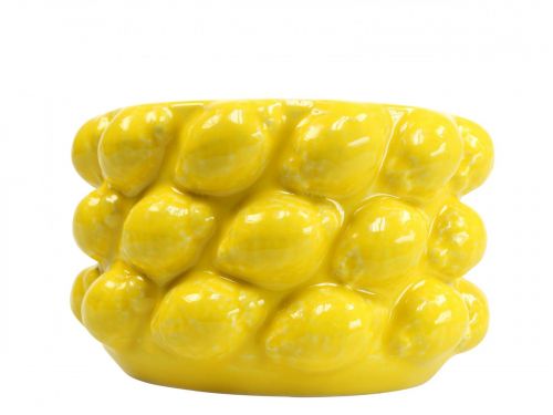 daiktų Gėlių vazonas citrinų vazonas keraminis geltonas Ø18,5cm H12cm
