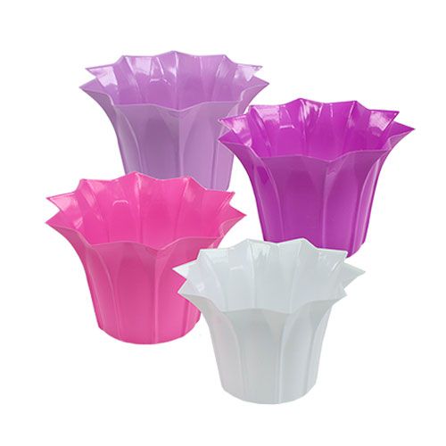 Floristik24 Plastikinis puodas spalvotas Ø15cm H10cm 10vnt