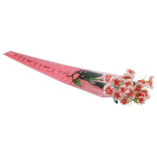 daiktų Gėlių maišelis su širdelėmis rožinė Rožė 50cm 50vnt