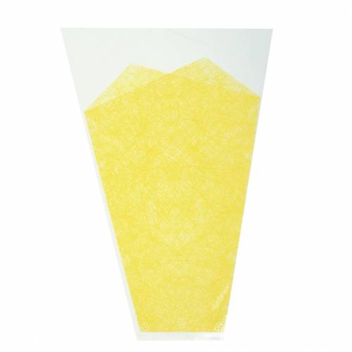 Gėlių maišelis džiuto raštas geltonas L36cm P25cm - 12cm 50 vnt