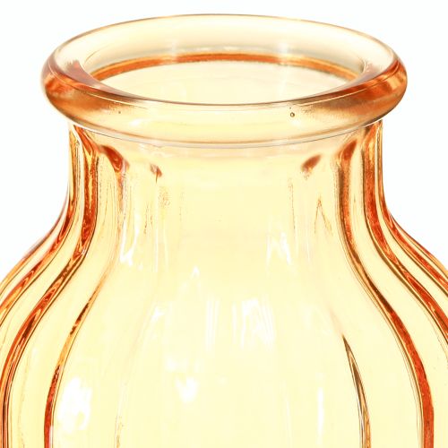 daiktų Gėlių vaza stiklinė oranžinė retro dizaino Ø11cm H14.5cm 2vnt