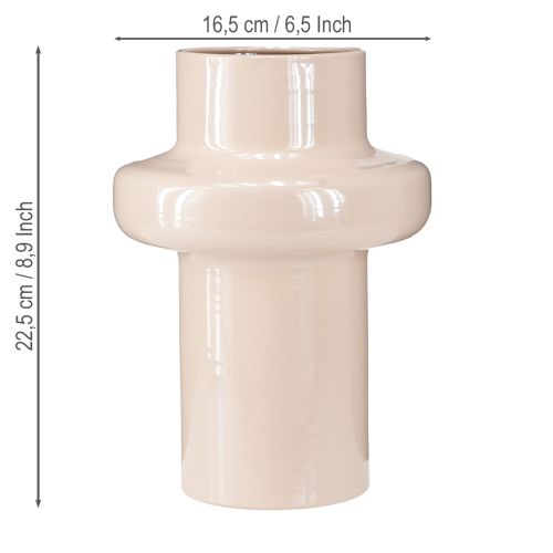 daiktų Gėlių vaza Metalinė ruda kapučino emalis Ø17cm H23cm
