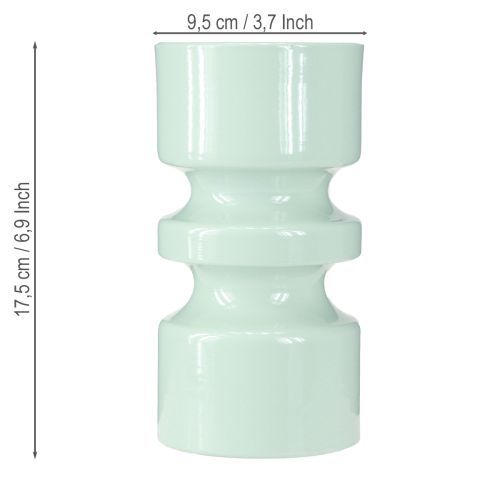 daiktų Gėlių vaza Metalinė mėtų žalia emalio spalva Ø9cm H17,5cm