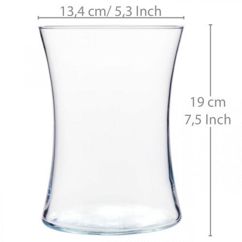 daiktų Gėlių vaza, stiklinis žibintas, stiklinė vaza Ø13,5cm H19cm