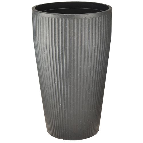 Grindų vaza, antracito spalvos, plastikinis vazonas, Ø28cm, aukštis 46.5cm