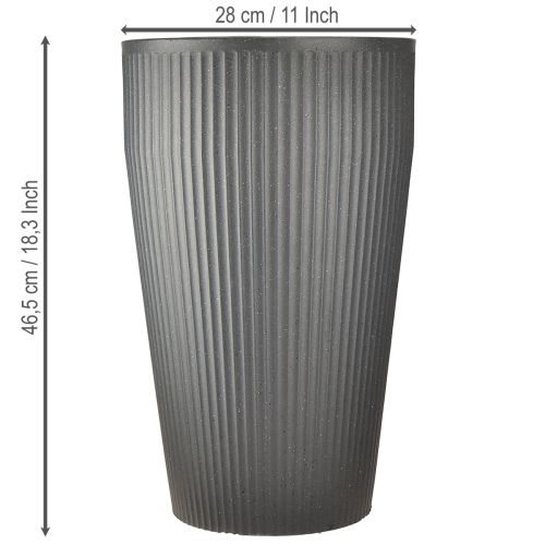 daiktų Grindų vaza, antracito spalvos, plastikinis vazonas, Ø28cm, aukštis 46.5cm