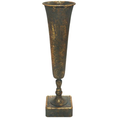 Floristik24 Grindų vaza metalinė aukso pilka vaza antikvarinė išvaizda Ø15.5cm H57cm