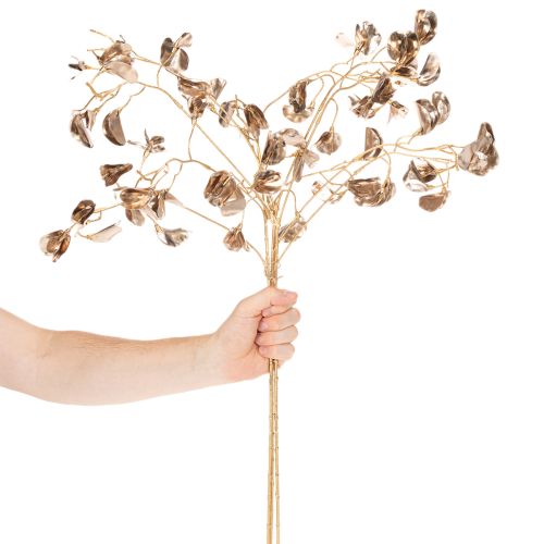 Dirbtinis augalas pupelių žiedų šakelėmis, metalinis, Kalėdinis, 80 cm, 3 vnt. | Floristik24.lt